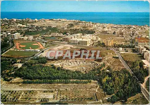 Moderne Karte Siracusa vue de l'avion Zone archeologique et Raccourci panoramique