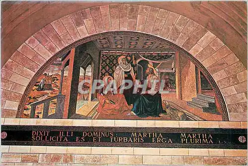 Moderne Karte Bethany Church of St Lazarus (mosaics) Jesus dans la maison de Martha et Marie