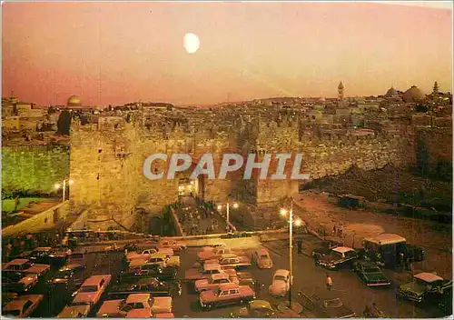 Cartes postales moderne Jerusalem La porte de Damas la nuit