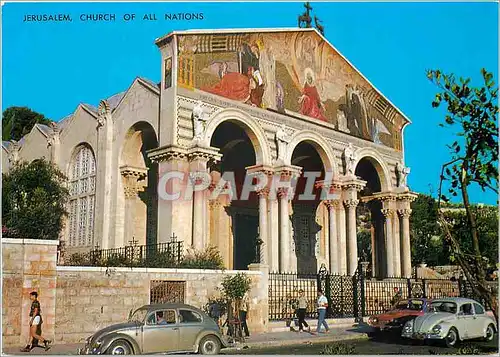 Cartes postales moderne Jerusalem Church of all nations Basilique et jardin de Gethsemani