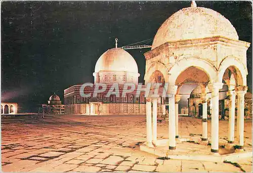 Moderne Karte Jerusalem Le Dome de Roc la nuit