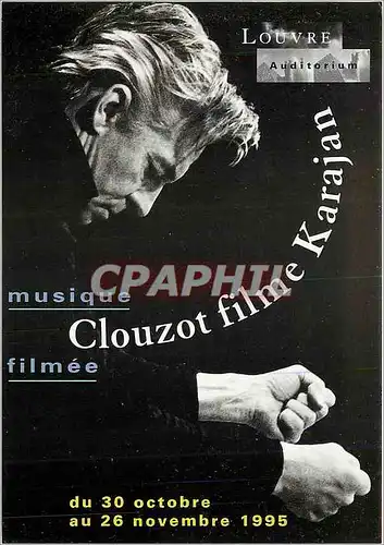 Cartes postales moderne Louvre musique filmee Clouzot filme Karajan Louvre Paris