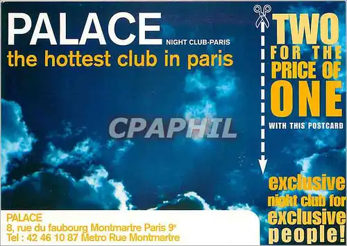 Cartes postales Palace Night club paris Rue du Faubourg Montmartre