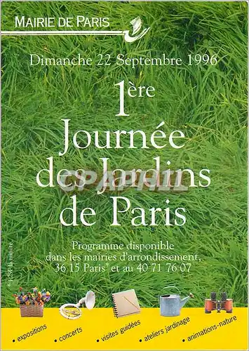 Cartes postales Mairie de Paris Journee des Jardins de Paris