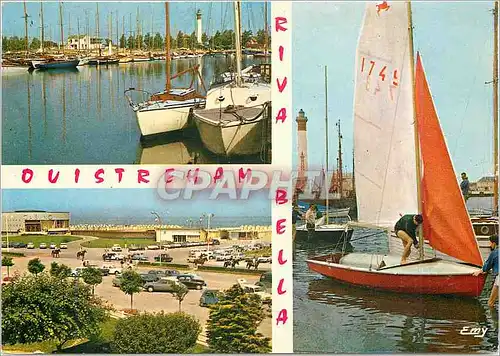 Cartes postales moderne Ouistreham Riva Bella (Calvados) le bassin des Yachts l'arrivee a la plage et le Casino le port