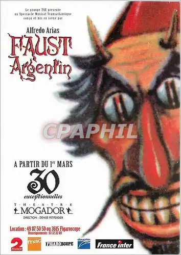 Cartes postales moderne Faust Argentin Theatre Mogador