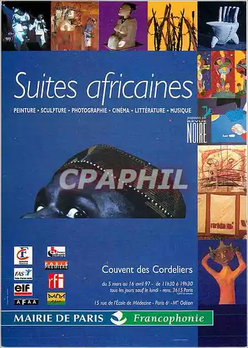 Cartes postales moderne Suites africaines Peintures Soulpture protographie Paris