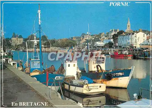 Moderne Karte Pornic (Loire Atlantique) Images de la cote de Jade Vue sur le vieux port