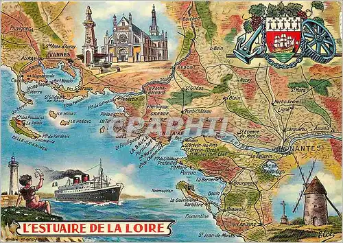 Moderne Karte L'Estuaire de la Loire Ma Carte postale de l'amitie