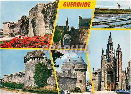 Cartes postales moderne Guerande les remparts les marais salants et l'eglise Saint Aubin