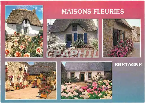 Cartes postales moderne Bretagne Maison fleuries