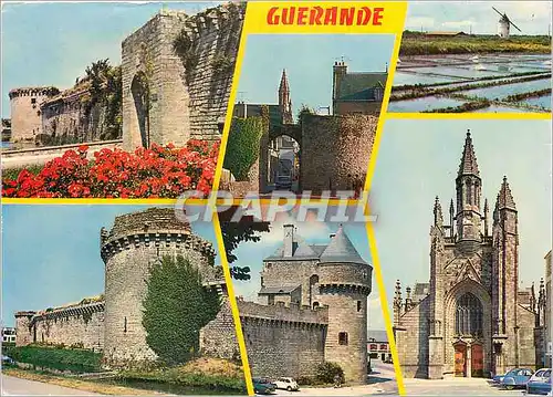 Cartes postales moderne Guerande Les Remparts les marais salant et l'eglise Saint Aubin