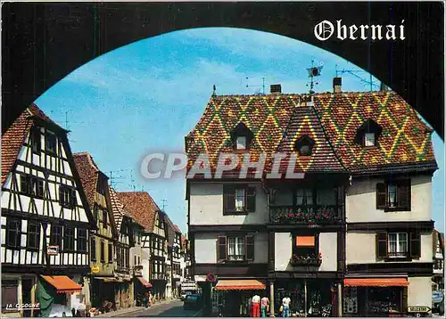 Moderne Karte Obernai (Bas Rhin) Maison typiques de la Place de l'etoile