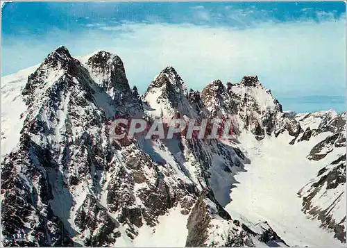 Cartes postales moderne l'Oisans le Pelvoux (3932 m) le pic sans nom (3914 m) l'aileroide (3928 m) et le glacier nord au