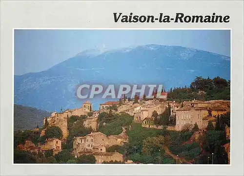 Moderne Karte Vaison la Romane (Vaucluse) Vue generale et le Mont Ventoux