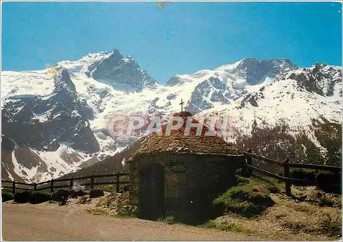 Moderne Karte La Grave La Meije (Hautes Alpes) Alt 1526 m le massif de la Meije (3983 m) vu du Chazelet