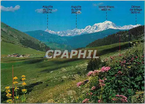 Cartes postales moderne Massif du Mont Blanc Haute Savoie Panorama sur le col des Aravis (alt 1498 m) et la chaine du Mo