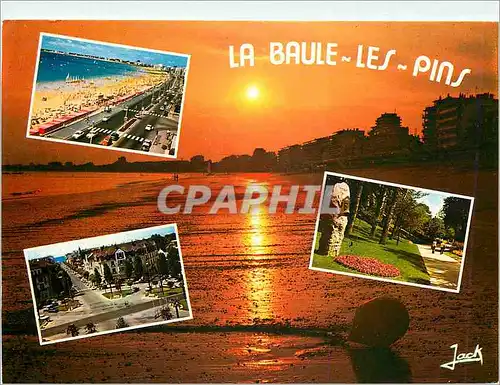 Cartes postales moderne La Cote d'Amour La Baule Les Pins la plage la place des Palmiers et le parc des Davades