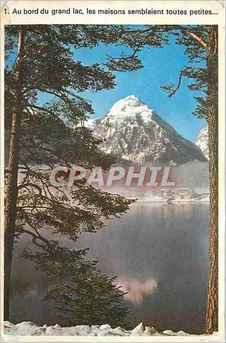 Cartes postales moderne au bord du grand lac les maisons semblaient toutes petites