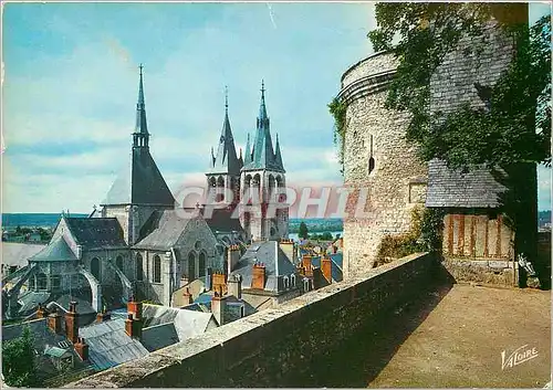 Moderne Karte Les Merveilles du Val de Loire Blois(Loir et Cher) De la terrasse du chateau vue sur l'eglise Sa