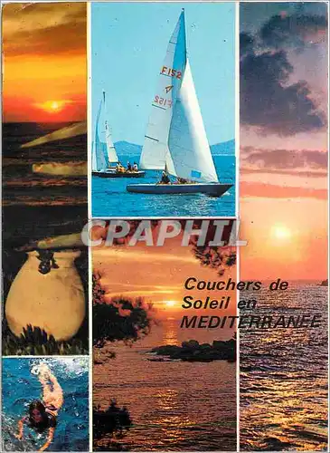 Cartes postales moderne Lumiere et Beaute de la Cote d'Azur Coucher de soleil en Mediterranee