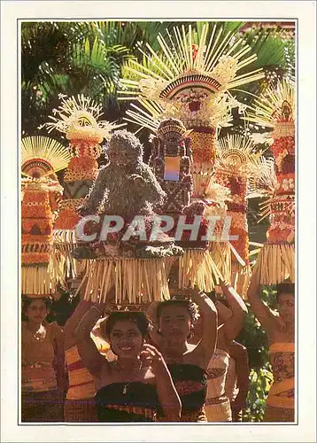 Cartes postales moderne Bali Femmes portant des Offandes