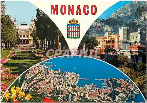 Moderne Karte Principaute de Monaco le casino le palais vue generale de la Principaute