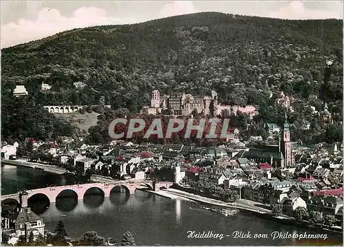 Moderne Karte Heidelberg Blick vom Philosophenweg