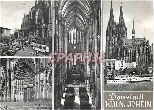 Moderne Karte Kolm am Rhein Dom Rheinansicht