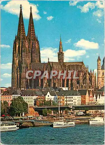 Cartes postales moderne Koln am Rhein Dom und Rheinufer