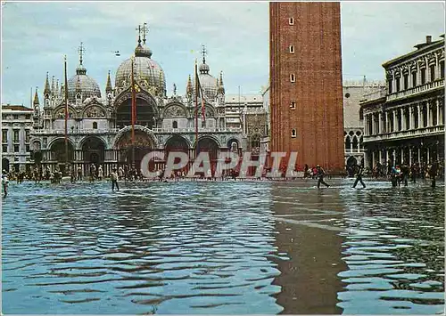 Cartes postales moderne Venezia Saint Mark Square High tide