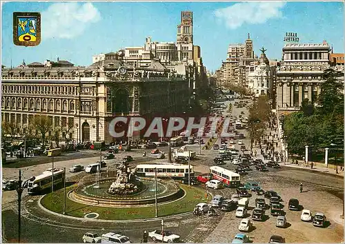 Cartes postales moderne Madrid La cibeles et rue Alcate