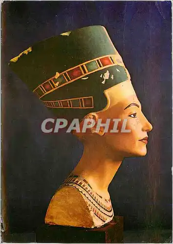 Moderne Karte Pointed Limeostone bust of queen Nefertiti