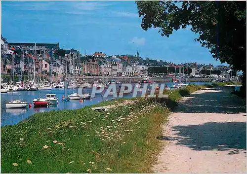 Moderne Karte La Cote d'Opale Saint Valery vue Somme vue generale du port et la Somme