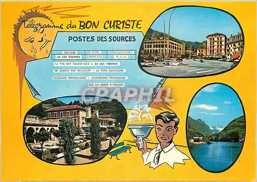 Moderne Karte Aix les Thermes (Ariege) Place du Breilh Casino et Thermes lac D'Orgeix