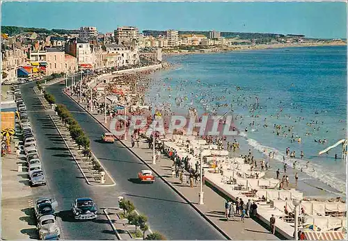 Moderne Karte Les Sables d'Olonne (Vendee) La plage et le Remblai pris de l'Hotel Beau Rivage