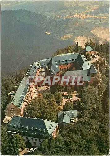 Moderne Karte Mont Sainte Odile Alsace alt 763 m vue d'ensemble du couvent prise par avion