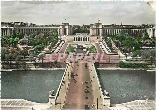 Moderne Karte Paris et ses merveilles le pont d'Iena et le palais de Chaillot