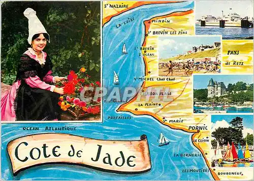 Cartes postales moderne Costumes et Vues de la cote de Jade en passant par Bourgneuf les Moutiers la Bernerie