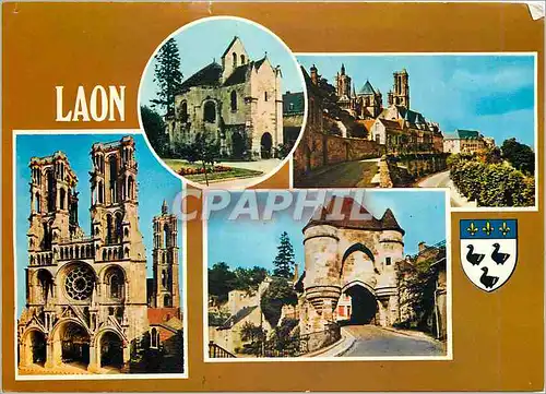 Moderne Karte Laon (Aisne) La Cathedrale N D la porte d'Ardon la chapelle des Templiers