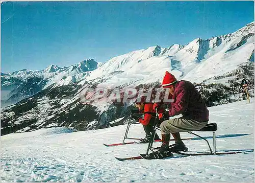 Cartes postales moderne Crans Sierre Skibobs a chetzeron