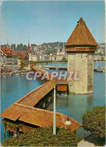 Cartes postales moderne Luzern Kapellbrucke mit Wasserturm