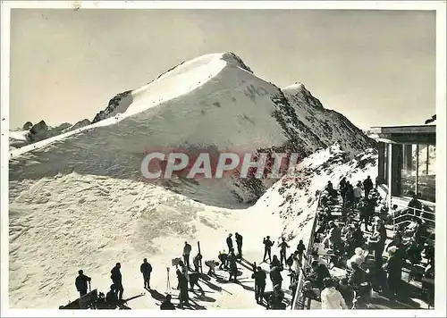 Moderne Karte Bergrestaurant Corvatsch 3298 m mit Piz Murtel Links