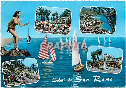 Cartes postales moderne Riviera dei Fiori Salutations de S Remo