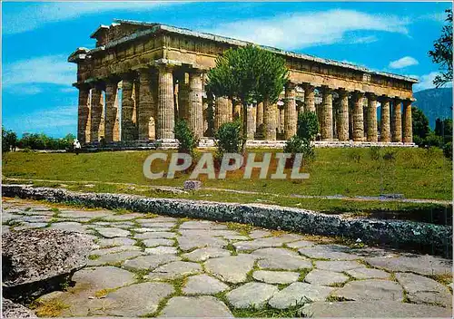 Cartes postales moderne Paestum Temple de Nettuno et Route Sacre