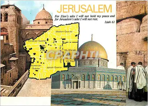 Moderne Karte Jerusalem For Zion's sake i will not hold my peace and for Jerusalem's sake I Will not rest