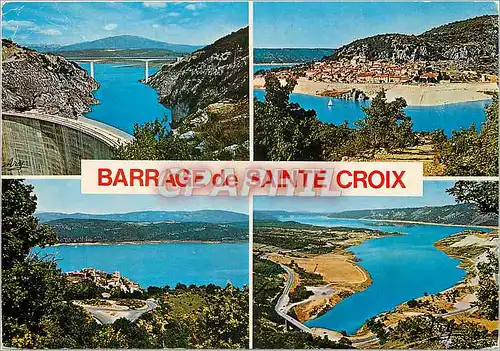 Cartes postales moderne Barrage de Ste Croix Verdon Le mur du Barrage le village de Bouduen Le village de Ste Croix le L