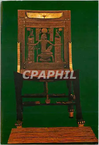Cartes postales moderne La Musee Egyptien Cairo Chaise en bois avec dossier admirablement sculpte
