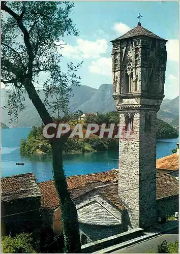 Cartes postales moderne Lac de Come Tour Gothique et l'Ile Comacina