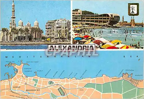 Moderne Karte Alexandria Mediterranean Sea